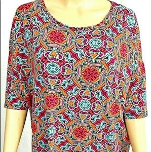 LulaRoe blouse size small multicolor short sleeve